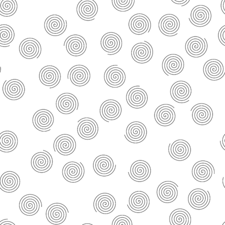 Seamless pattern of random spirals. Abstract vector background.のイラスト素材