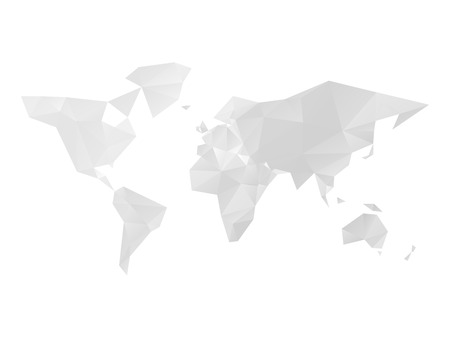 Low poly map of World in shades of grey. Vector illustration.のイラスト素材
