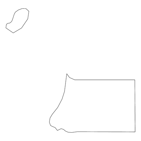 Equatorial Guinea - solid black outline border map of country area. Simple flat vector illustration.のイラスト素材