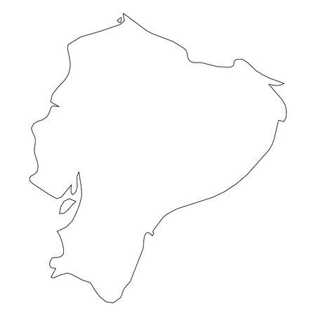 Ecuador - solid black outline border map of country area. Simple flat vector illustration.のイラスト素材