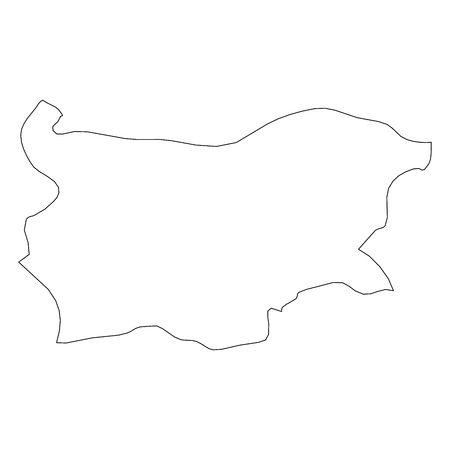 Bulgaria - solid black outline border map of country area. Simple flat vector illustration.のイラスト素材
