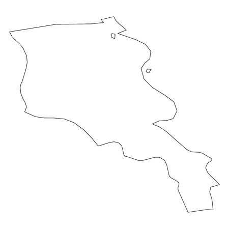 Armenia - solid black outline border map of country area. Simple flat vector illustration.のイラスト素材