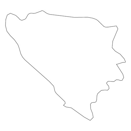 Bosnia and Herzegovina - solid black outline border map of country area. Simple flat vector illustration.のイラスト素材