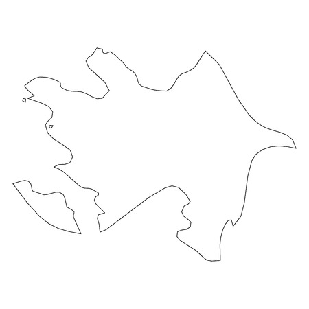 Azerbaijan - solid black outline border map of country area. Simple flat vector illustration.のイラスト素材