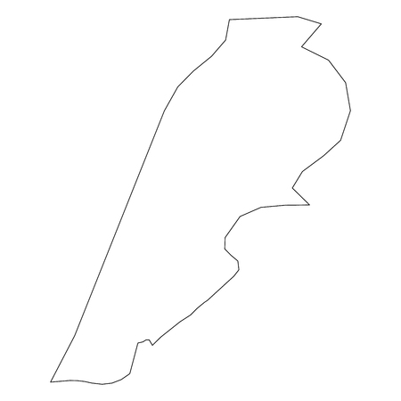 Lebanon - solid black outline border map of country area. Simple flat vector illustration.のイラスト素材