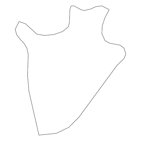 Burundi - solid black outline border map of country area. Simple flat vector illustration.のイラスト素材