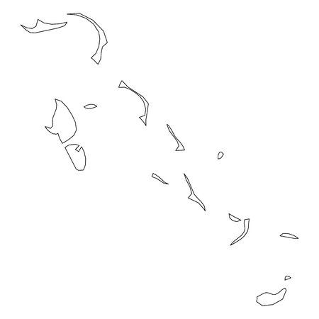 The Bahamas - solid black outline border map of country area. Simple flat vector illustration.のイラスト素材