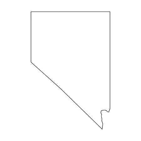 Nevada, state of USA - solid black outline map of country area. Simple flat vector illustration.のイラスト素材
