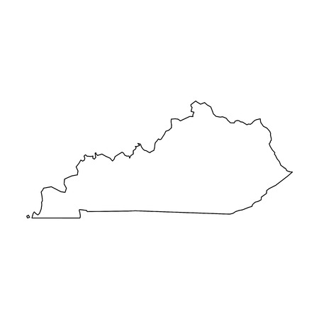 Kentucky, state of USA - solid black outline map of country area. Simple flat vector illustration.のイラスト素材