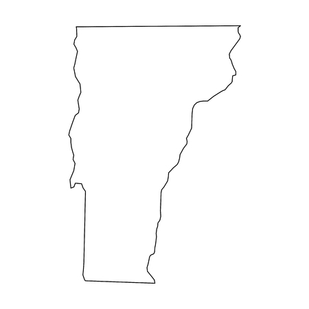 Vermont, state of USA - solid black outline map of country area. Simple flat vector illustration.のイラスト素材