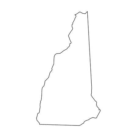 New Hampshire, state of USA - solid black outline map of country area. Simple flat vector illustration.のイラスト素材