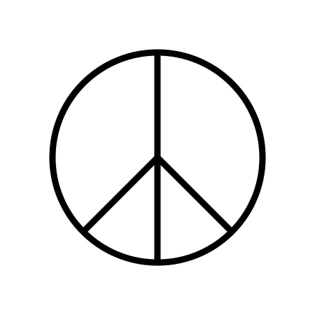 Peace symbol. Simple flat vector icon. Black sign on white backround.のイラスト素材