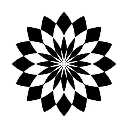 Lotus plant symbol. Spa and wellness theme design element. Flat black vector illustration.のイラスト素材