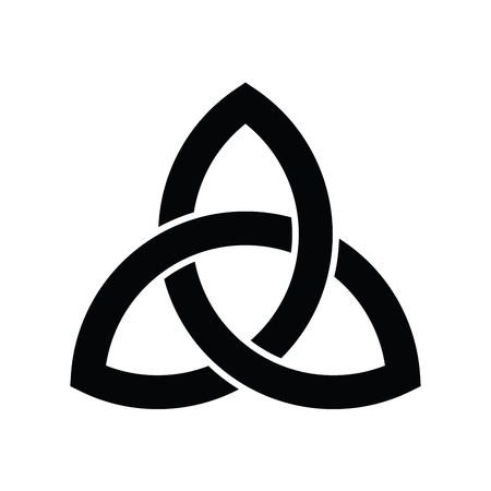 Triquetra sign icon. Leaf-like celtic symbol. Trinity or trefoil knot. Simple black vector illustration.のイラスト素材