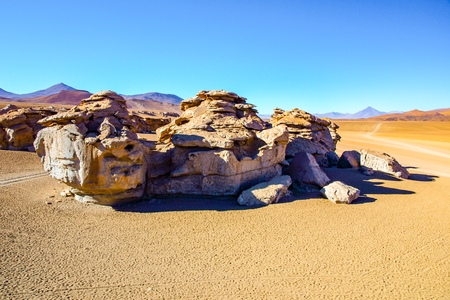 Rock formations in Altiplano - Cordillera de Lipez, Bolivia, South America.の写真素材