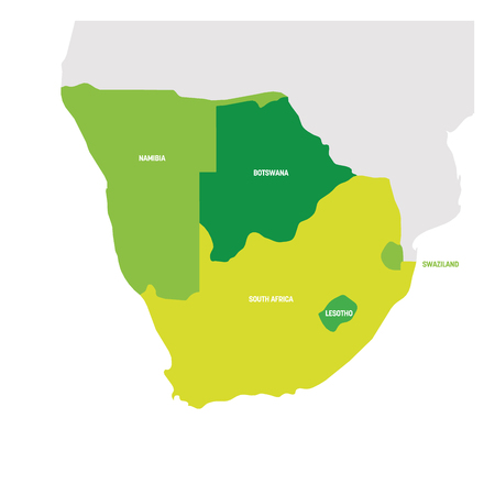 South Africa Region. Map of countries in southern Africa. Vector illustration.のイラスト素材