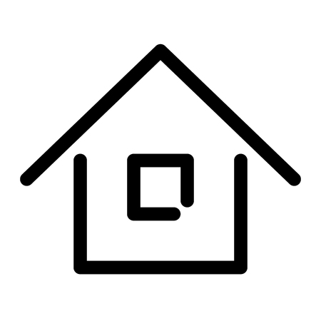 Home sign. Symbol of house. Outline modern design element. Simple black flat vector icon with rounded corners.のイラスト素材
