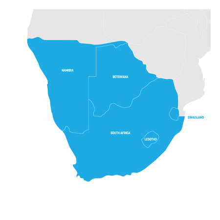 South Africa Region. Map of countries in southern Africa. Vector illustration.のイラスト素材