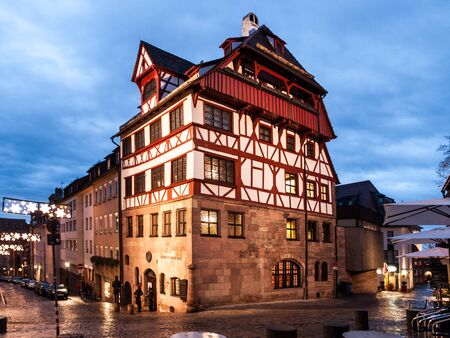 NUREMBERG, GERMANY - DECEMBER 4, 2011: House of Albrecht Durer, German Renaissance painter and printmaker. Historical building in the old city of Nuremberg, Germany.のeditorial素材