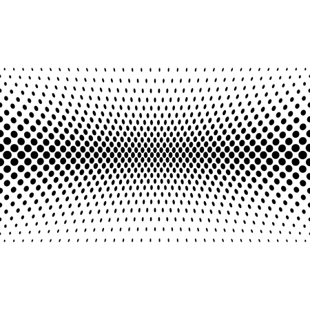 Black halftone bilinear horizontal gradient line of dots in diagonal arrangement on white background. Retro abstract vector design element.の写真素材