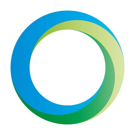 Orbit icon. Rounded vector ring designed with blended gradients in green a blue.の写真素材