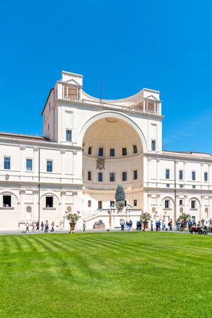 VATICAN CITY - MAY 07, 2018: Courtyard of the Pigna of Vatican Museums, Vatican City.のeditorial素材