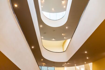 VATICAN CITY - MAY 07, 2018: Modern spiral wheelchair accessible entrance in Vatican Museums, Vatican City.のeditorial素材