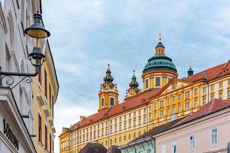Melk Abbey, German: Stift Melk. Benedictine abbey above the town of Melk in Lower Austria, Austria.の写真素材