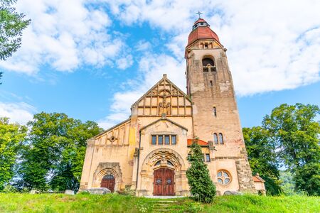 Church of Saint John of Nepomuk in Stechovice near Prague, Czech Republic.の写真素材