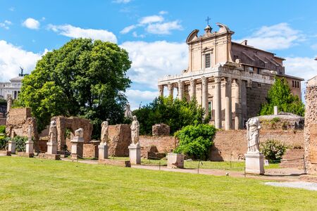House of Vestal Virgins at Roman Forum, Rome, Italy.の写真素材