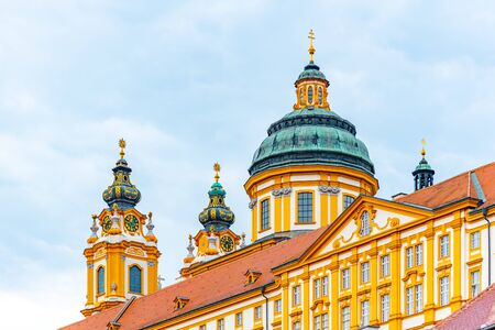 Melk Abbey, German: Stift Melk. Benedictine abbey above the town of Melk in Lower Austria, Austria.の写真素材