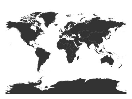 Map of World divided into regions. Simple flat vector illustration.のイラスト素材