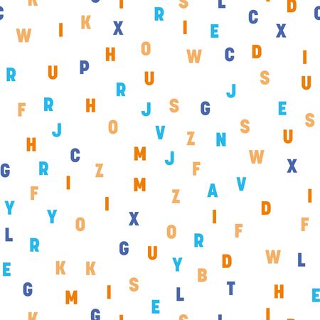 Seamless pattern of colorful letters. Random order signs. Vector background.のイラスト素材