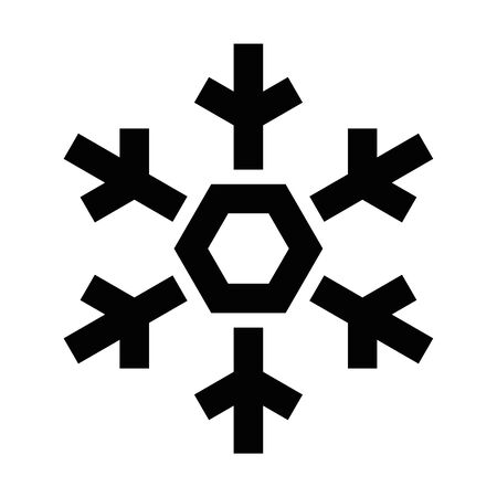 Snowflake icon. Christmas and winter theme. Simple flat black illustration on white background.のイラスト素材