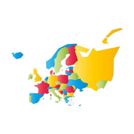 Very simplified infographical political map of Europe. Simple geometric vector illustration.のイラスト素材