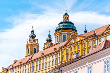 Melk Abbey, German: Stift Melk. Benedictine abbey above the town of Melk in Lower Austria, Austria.の写真素材