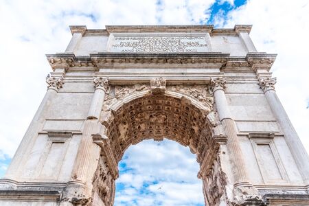 Arch of Titus on Via Sacra, Roman Forum, Rome, Italy.の写真素材