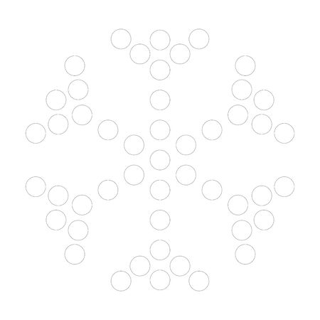 Simple black dotted snowflake. Vector icon. Christmas and winter theme.のイラスト素材