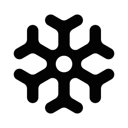 Simple black snowflake with rounded corners. Vector icon.のイラスト素材