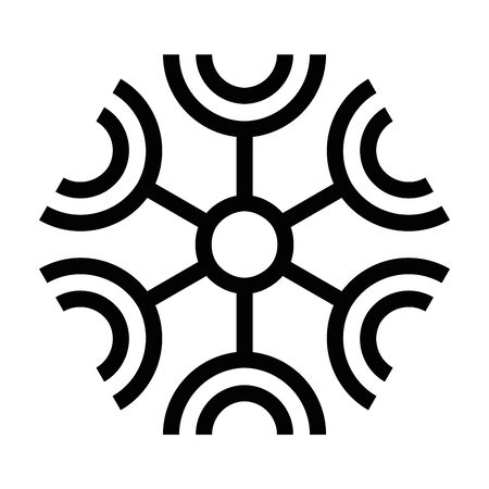 Snowflake icon. Christmas and winter theme. Simple flat black illustration on white background.のイラスト素材