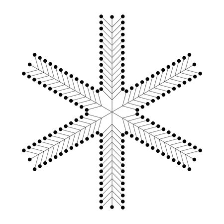 Snowflake icon. Christmas and winter theme. Simple flat black illustration on white background.のイラスト素材