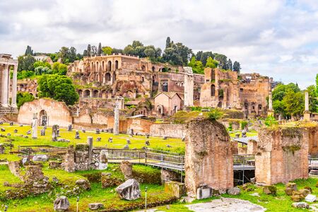 Ancient Roman Forum panoramic view, Rome, Italy.の写真素材