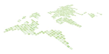 Pixelized map of World. Side perspective. Black vector map.のイラスト素材
