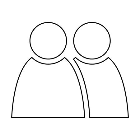 2 people tandem icon. Group of persons. Simplified human pictogram. Modern simple flat vector icon.のイラスト素材