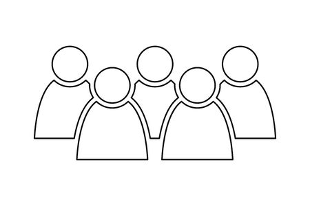 5 people icon. Group of persons. Simplified human pictogram. Modern simple flat vector icon.のイラスト素材