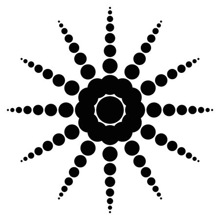 Simple black dotted snowflake. Vector icon. Christmas and winter theme.のイラスト素材