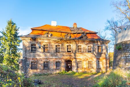 Devasted building of deanery in Horni Slavkov, Czech Republic.の写真素材