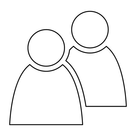 2 people tandem icon. Group of persons. Simplified human pictogram. Modern simple flat vector icon.の写真素材