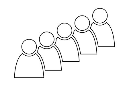 5 people icon. Group of persons. Simplified human pictogram. Modern simple flat vector icon.の写真素材