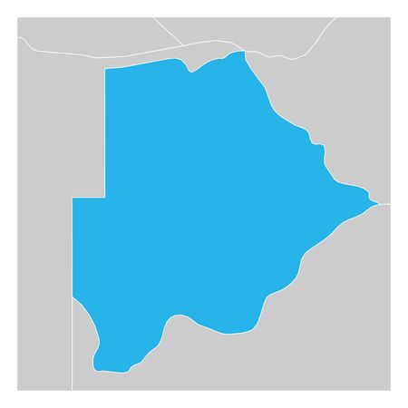 Map of Botswana green highlighted with neighbor countries.のイラスト素材